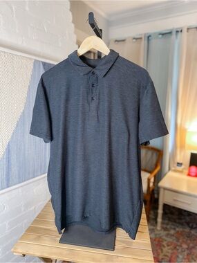 Layer 8 Dark Heathered Grey Ultra Soft Collared Polo Shirt
